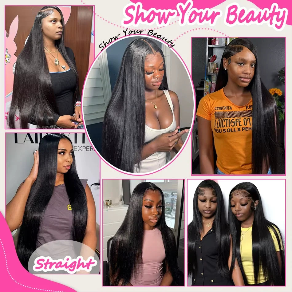 30 36 inch Bone Straight Human Hair Wigs 13x4 Hd Lace Frontal Wig Brazilian 13x6 Straight Lace Front Human Hair Wig For Women