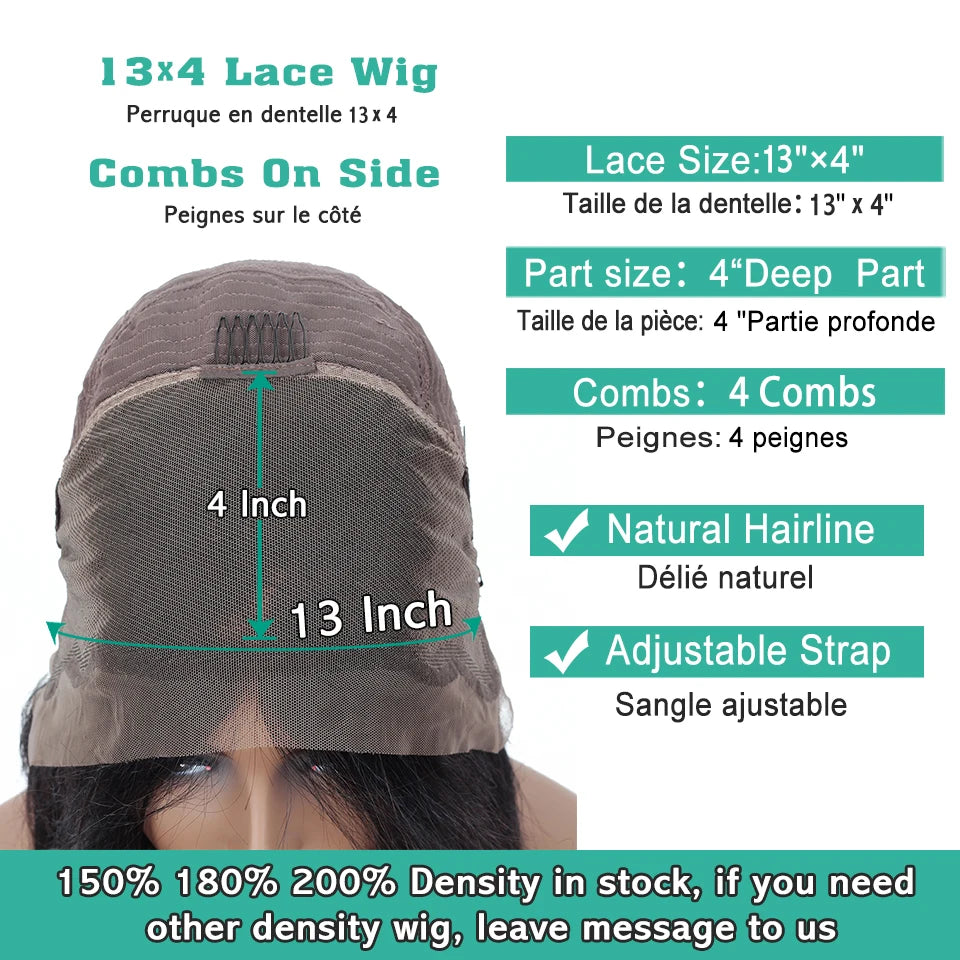 Natural Scalp Lace Front Wig With Bangs 180 Density Sexay Brazilian Straight Human Hair Bang Wigs Pre Plucked Lace Frontal Wigs