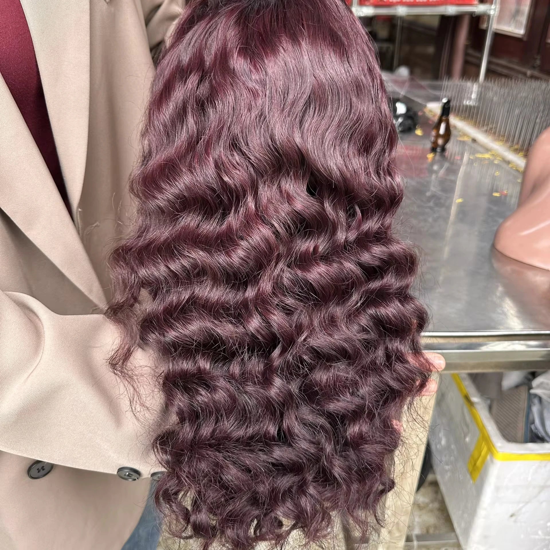 22 Inches Virgin Vietnamese Human Hair Wigs Deep Wave Curly Transparent Lace Front Human Hair Wigs for Black Women