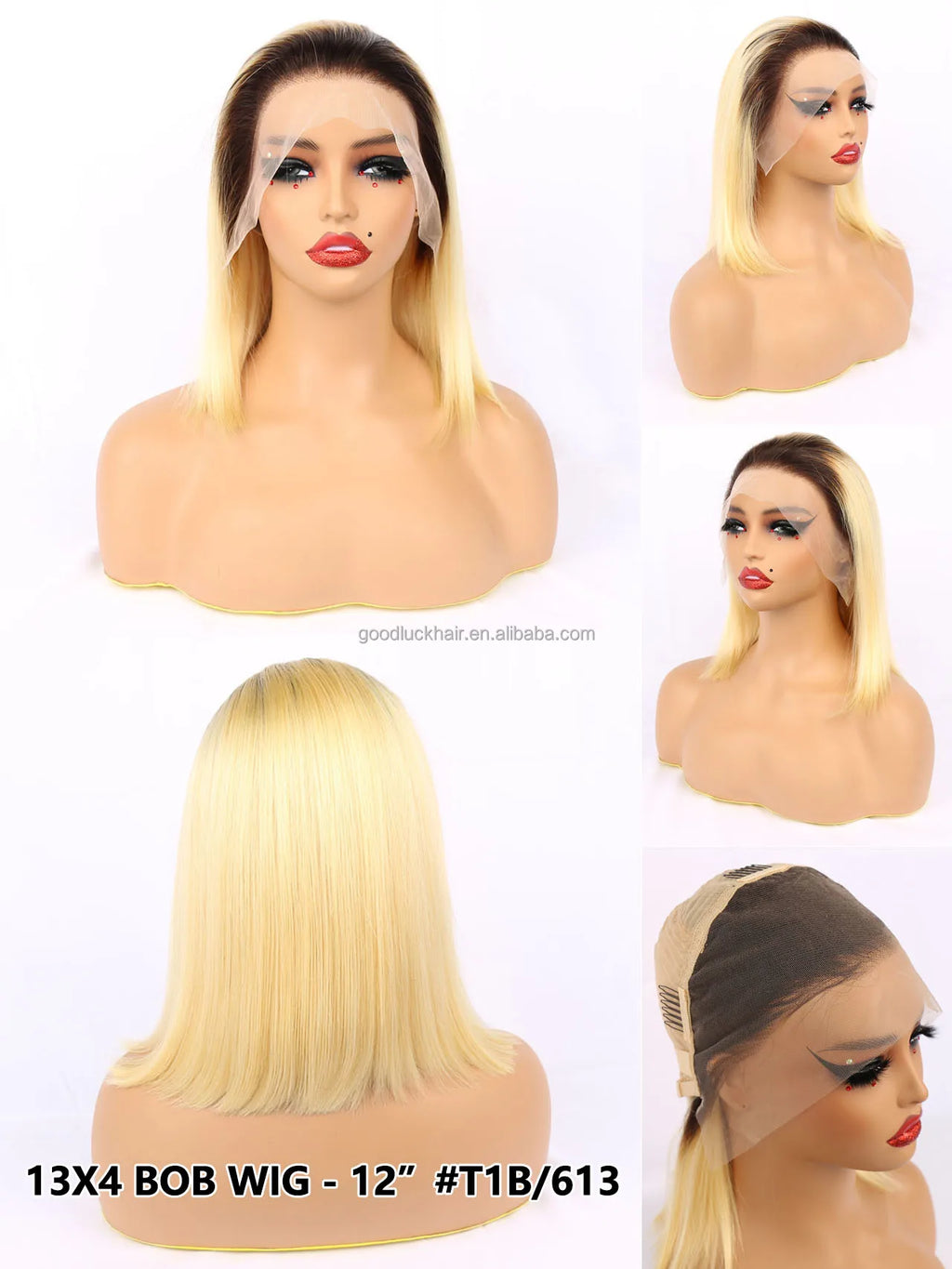 GL Cheap Wholesale Brazilian Pink Bob Wigs Double Drawn Human Hair Wigs for Black Women HD Transparent Pink Lace Front Wigs
