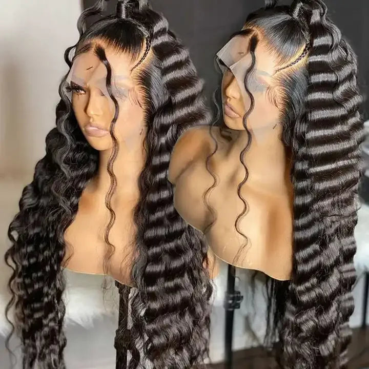 Deep Wave Wigs Human Hair Lace Front Deep Curly Virgin Hair 360 Full Lace Human Hair Wigs for Black Women Hd Lace Front Wigs