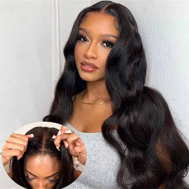 Unprocessed Indian Virgin Cuticle Aligned Human Hair Wigs Body Wave 13x4 Transparent Lace Frontal Natural Color Wigs