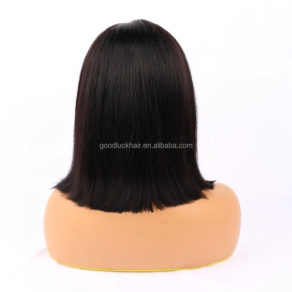 GL Cheap Wholesale Brazilian Pink Bob Wigs Double Drawn Human Hair Wigs for Black Women HD Transparent Pink Lace Front Wigs