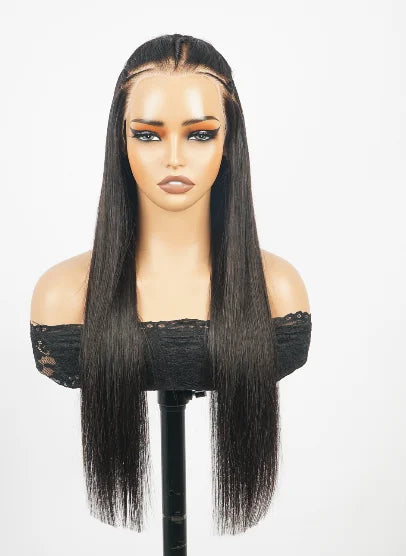 Ready to Ship Layer Style 180% 13x4 Transparent Lace Front Wigs Brazilian 5x7 Closure Straight Human Hair Wigs for Black Women