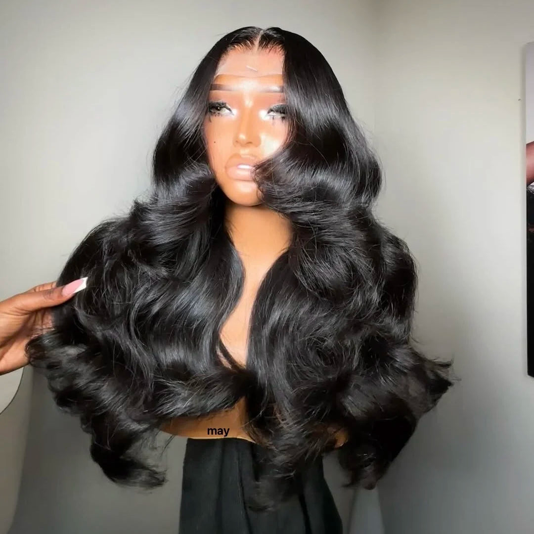 Human Hair Wigs 180% 200% 300% Density HD Transparent Lace Frontal Wig Long Bone Straight Virgin Cuticle Aligned Raw Hair Wigs