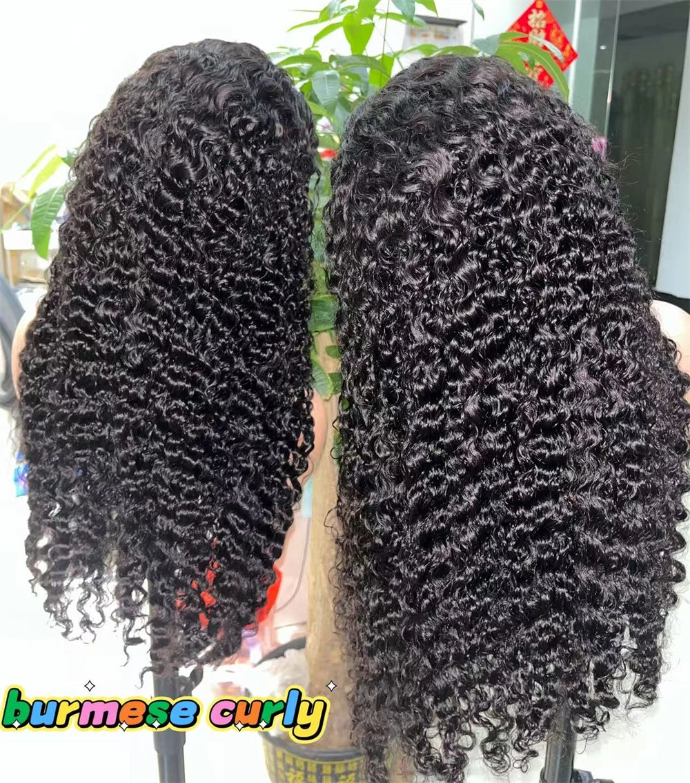 2026 Brazilian Virgin Hair Wigs 180% 13x4 HD Lace Front Burmese Curly Bone Straight Wig Glueless Human Hair Wigs for Black Women