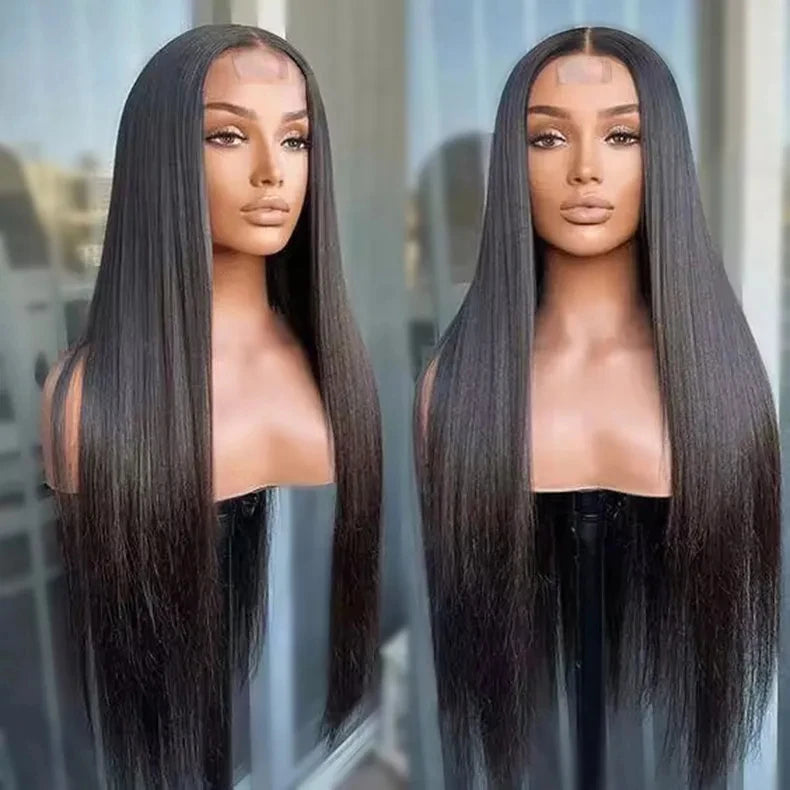 Straight 13x4 Glueless Lace Front Wig Human Hair 18inch to 30inches Natural Color 200% Density Full Lace Frontal Human Hair Wigs