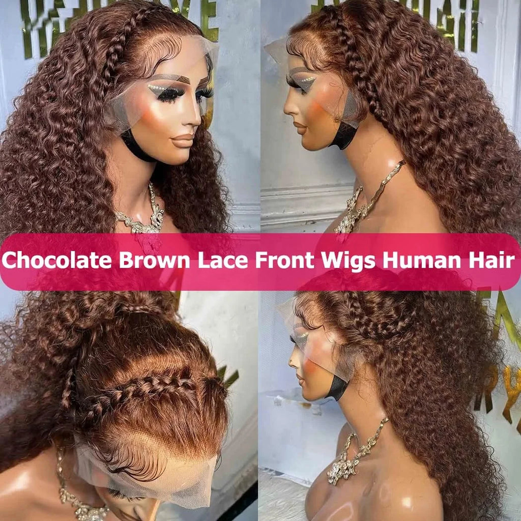 13x4 Hd Lace Water Deep Wave Frontal Wig Highlight Honey Brown Glueless Curly Human Hair Wigs Colored Bob for Women 30 Inch