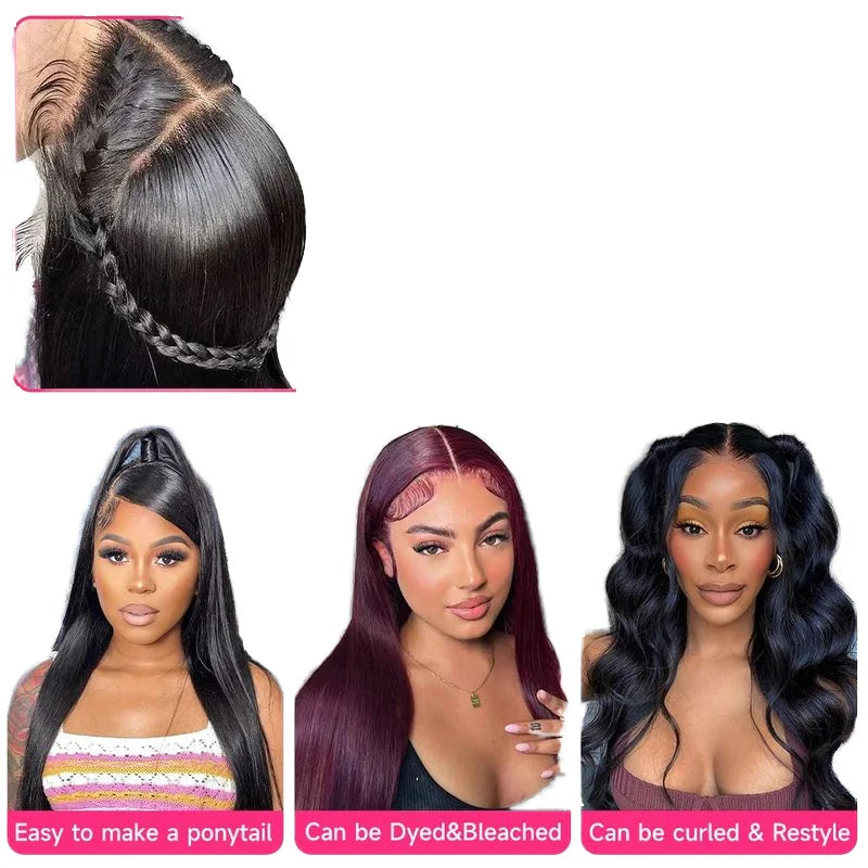 13x4 Straight Hair Wigs Human Hair Glueless Full HD Modern Transparent Lace Front Wigs Bone Straight Remy Hair HD Lace Wig