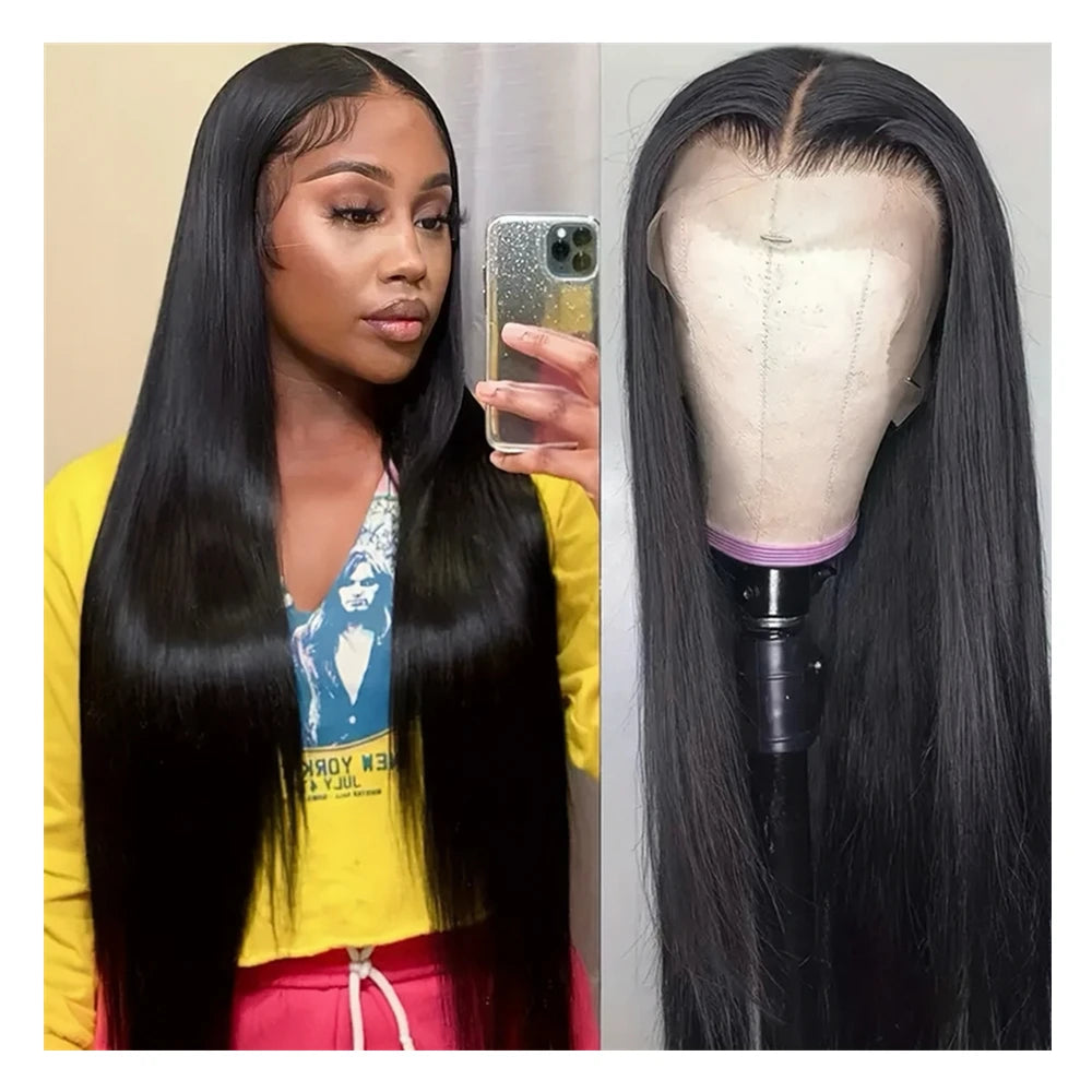 2026 Brazilian Virgin Hair Wigs 180% 13x4 HD Lace Front Burmese Curly Bone Straight Wig Glueless Human Hair Wigs for Black Women
