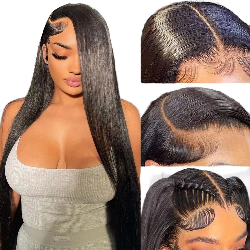 13x4 Straight Hair Wigs Human Hair Glueless Full HD Modern Transparent Lace Front Wigs Bone Straight Remy Hair HD Lace Wig