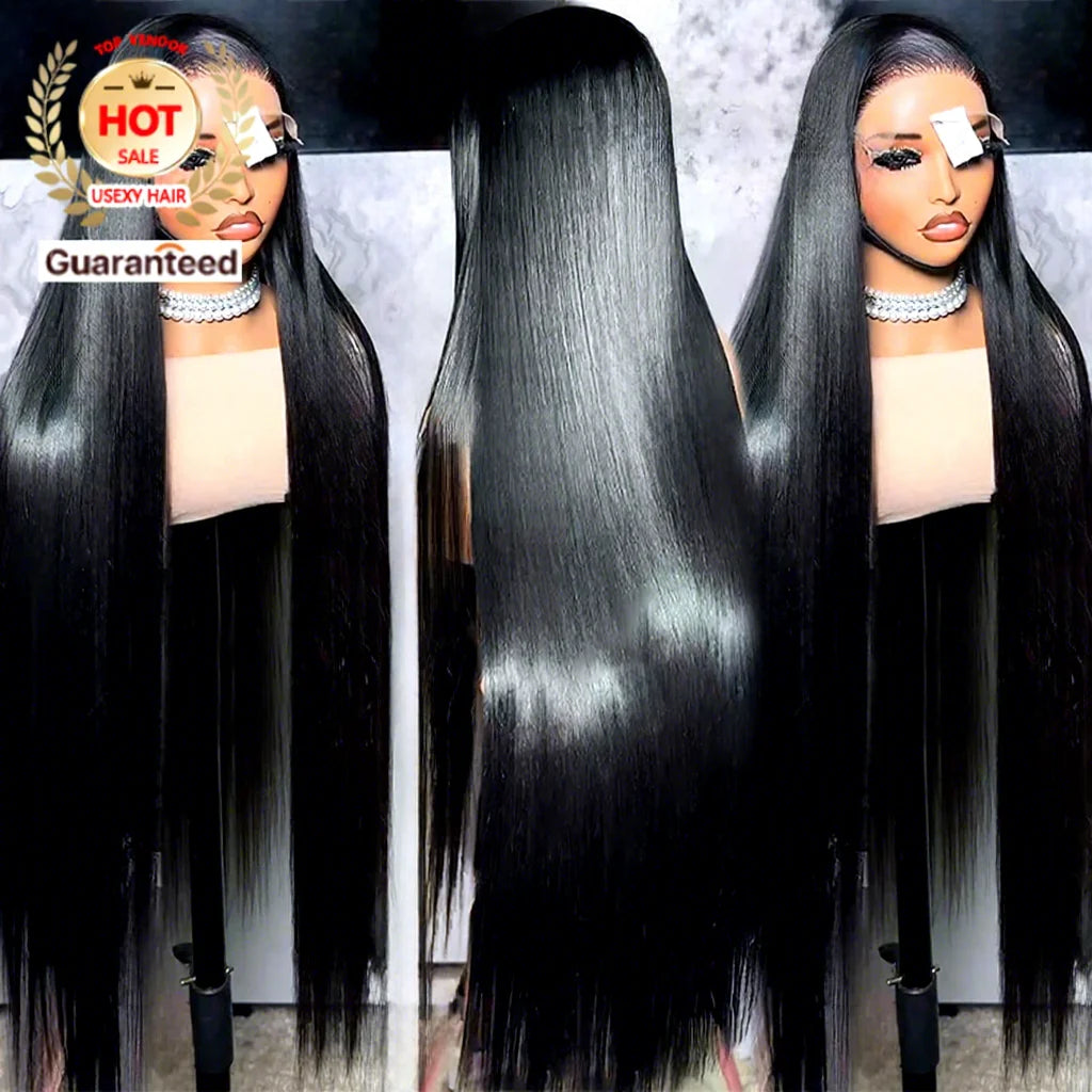 30 Inch Hd Lace Front Wigs Straight Lace Frontal Wigs Pre Plucked Cuticle Aligned 180 Density 13X4 Virgin Indian Human Hair Wigs