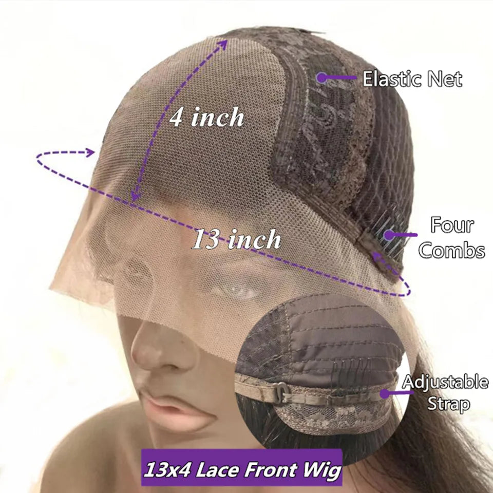 Highlight Kinky Straight Light Italian Yaki 13x6 Front Human Hair Wig Preplucked 180% Light Yaki Silk Top Human Hair Wigs