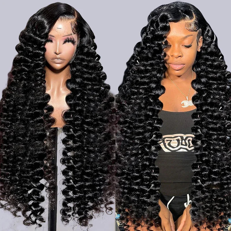 Deep Wave Wigs Human Hair Lace Front Deep Curly Virgin Hair 360 Full Lace Human Hair Wigs for Black Women Hd Lace Front Wigs