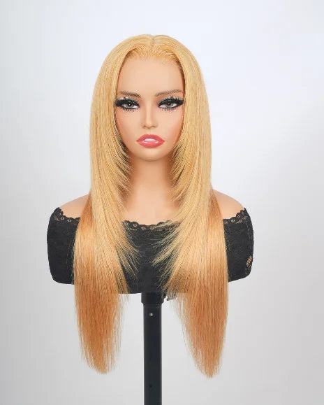 Ready to Ship Layer Style 180% 13x4 Transparent Lace Front Wigs Brazilian 5x7 Closure Straight Human Hair Wigs for Black Women