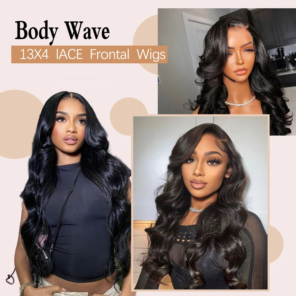 Unprocessed Indian Virgin Cuticle Aligned Human Hair Wigs Body Wave 13x4 Transparent Lace Frontal Natural Color Wigs