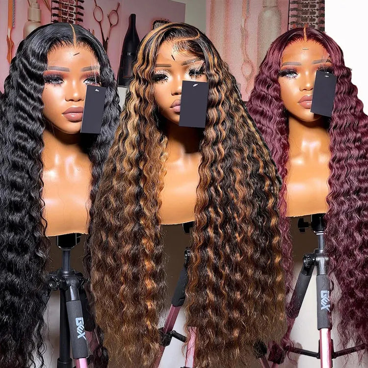 28 30 Inch Deep Wave Glueless Hd Lace Human Hair Wigs 13x4Hd Lace Closure Loose Deep Frontal Wig Vendors Raw Indian Hair
