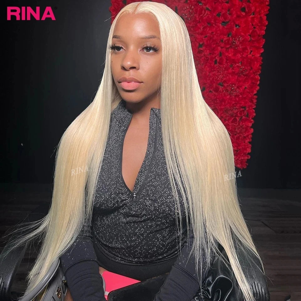 Light Honey Blonde 613 Highlight Straight Lace Frontal Wig Brazilian Human Hair Glueless Hair Wig Pre Plucked Hair for Women