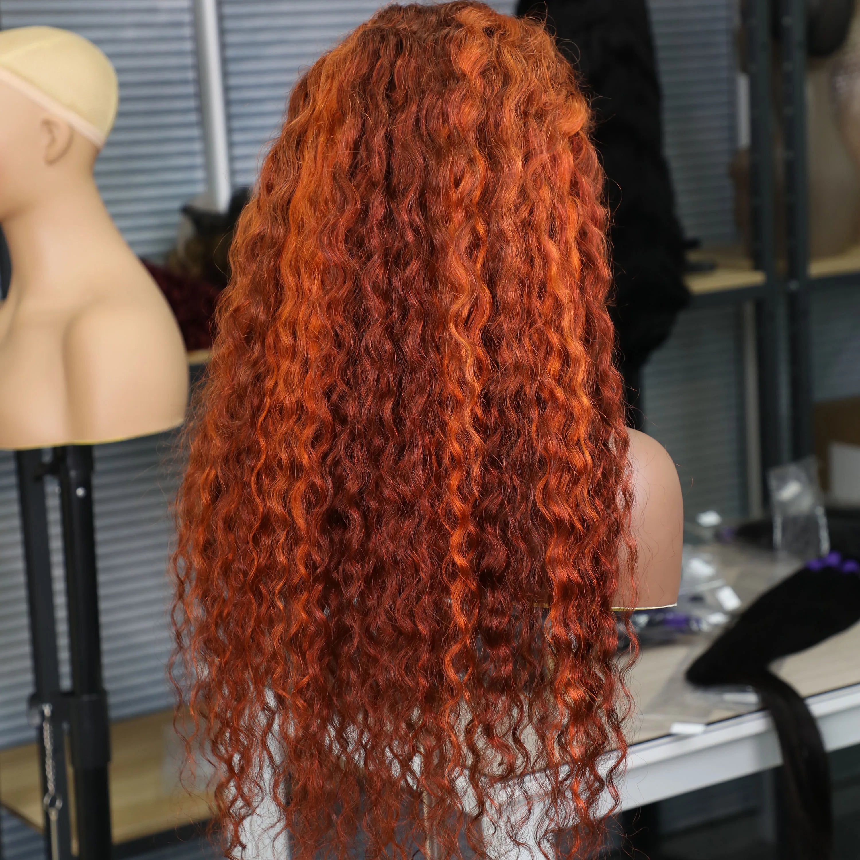Water Wave 4/350 Highlight 13x6 HD Lace Frontal Human Hair Wigs Brazilian Ginger Orange Brown Piano Colored Human Hair Wigs 200%