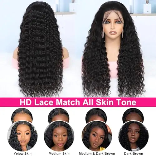 13x4 Lace Wigs 13x6 Lace Wigs Deep Wave Human Hair Wigs 20-36 Inch Transparent Lace Frontal Lace 200 Density For Women