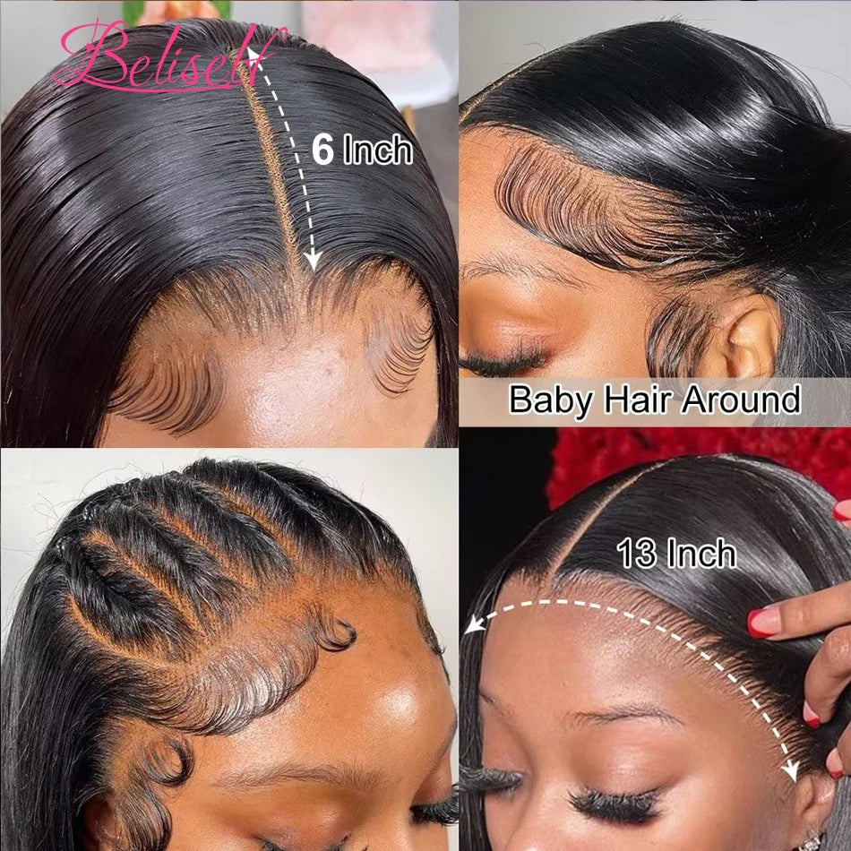 Combo Sale 2PC/Lot 13x6 HD Lace Front Human Hair Wigs Straight Glueless Wig Human Hair 13x6 Lace Front Wig for Black Women