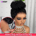 450 Density Invisible Drawstring Cap 360 Full Lace Frontal Wigs Glueless Human Hair Wigs 40in Kinky Curly Brazilian Virgin Hai