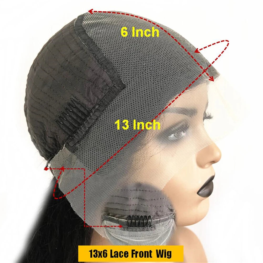Highlight Kinky Straight Light Italian Yaki 13x6 Front Human Hair Wig Preplucked 180% Light Yaki Silk Top Human Hair Wigs