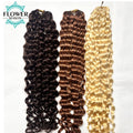 Curly Crochet Human Hair Colored #30 Pre-Separated Feather Crochet Hair Extensions Dark Brown 120g for Black Women