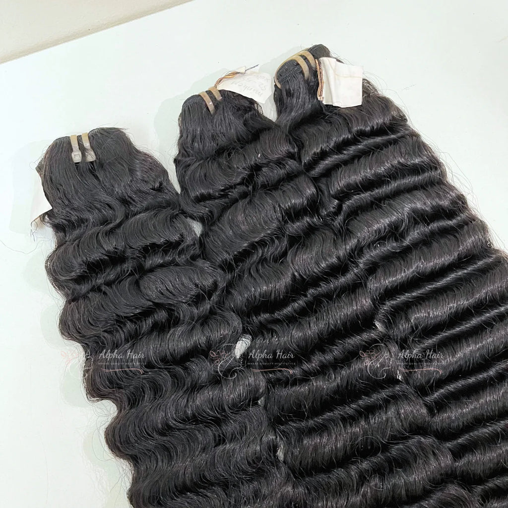 20-Inch Luxurious Vietnamese Cheap Long-Lasting Raw Hair Extensions Single Donor Deep Burmese Wave Wigs Raw Human Hair Wigs