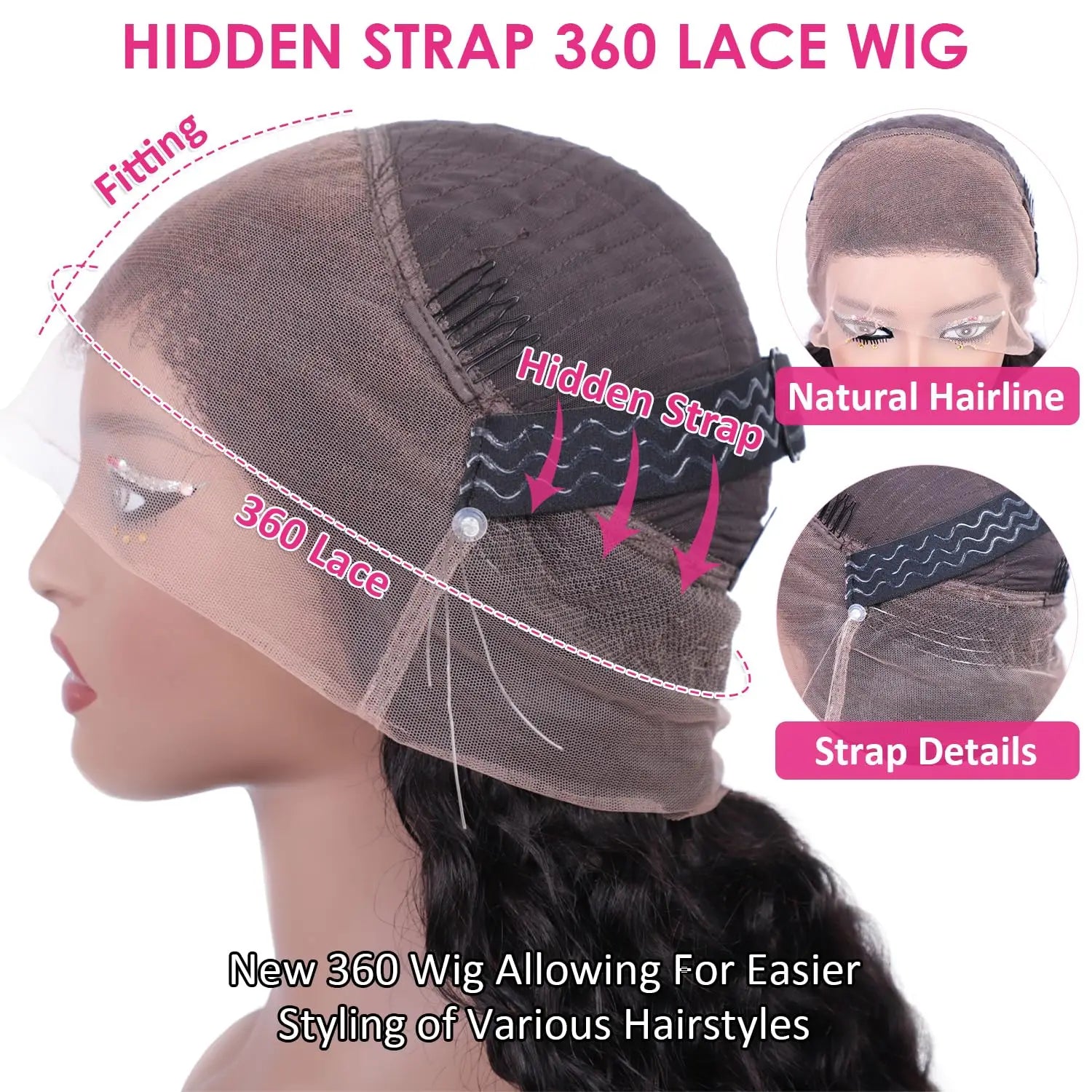450 Density Invisible Drawstring Cap 360 Full Lace Frontal Wigs Glueless Human Hair Wigs 40in Kinky Curly Brazilian Virgin Hai