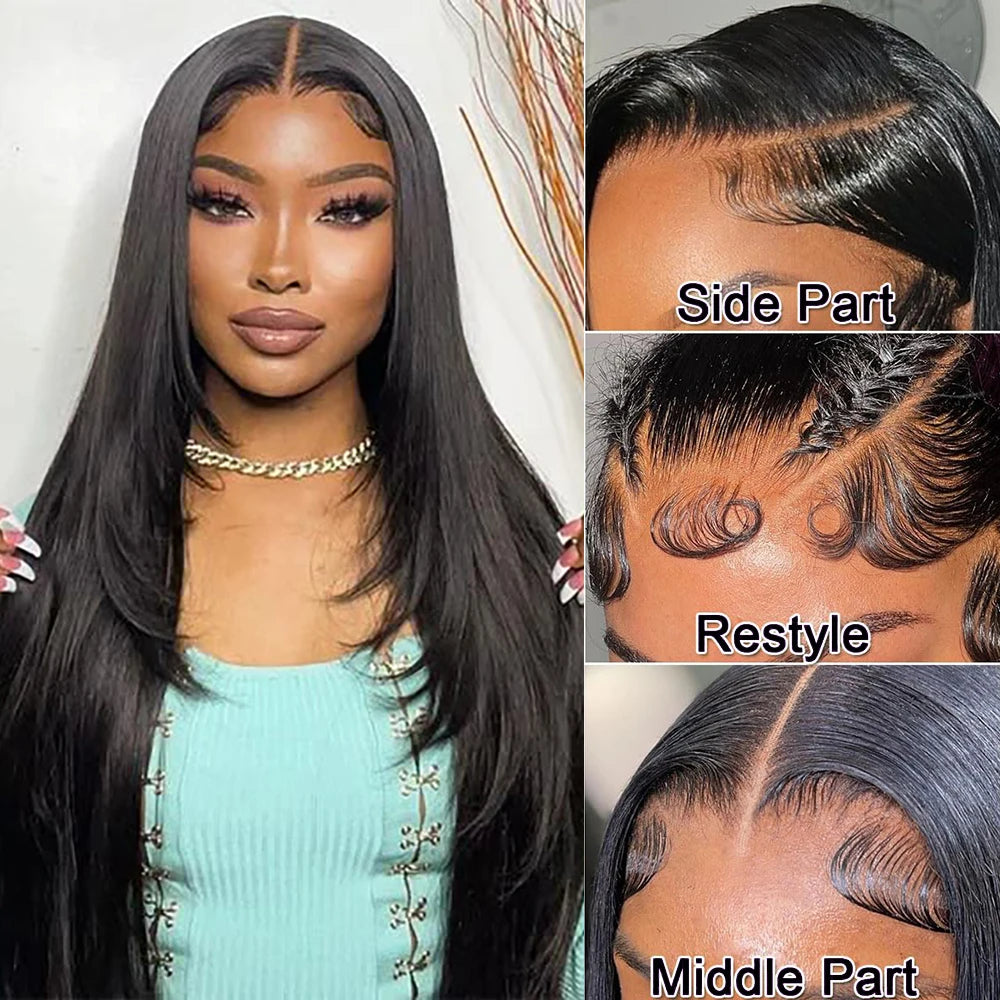 30 34 Inch Straight Human Hair Wigs 13x4 13x6 Transparent Lace Frontal Wigs For Women Bone Straight Lace Front Human Hair Wigs