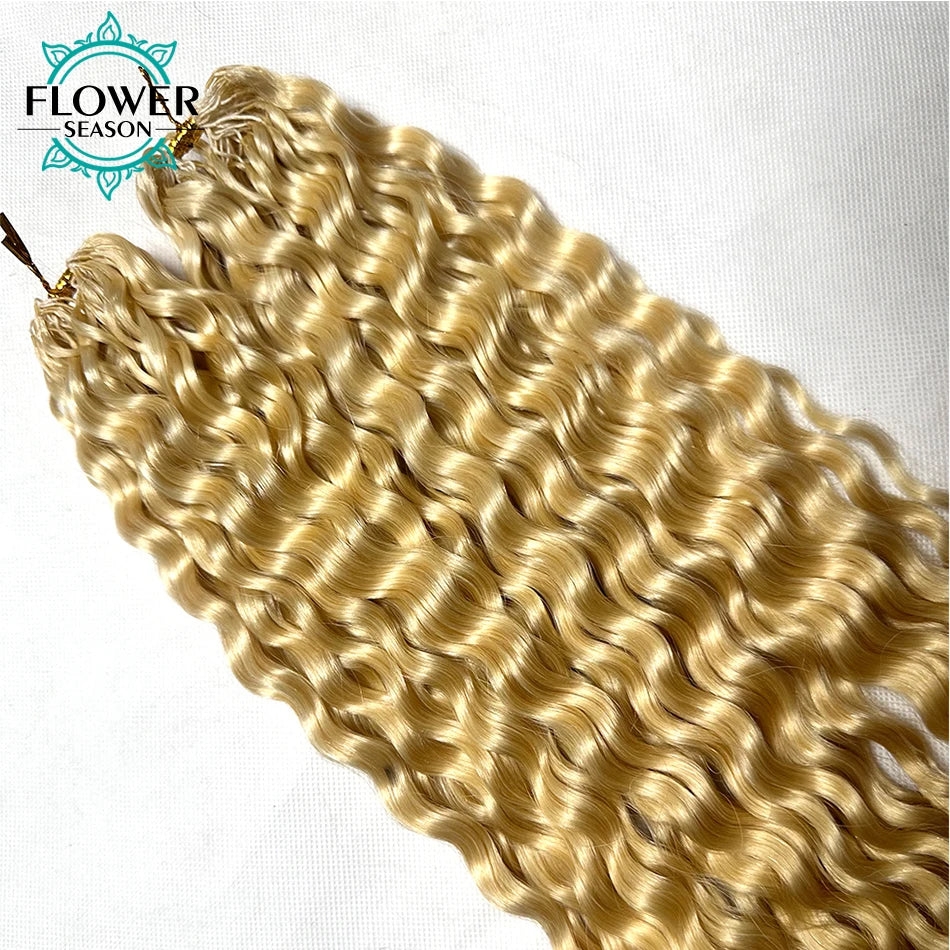 Curly Crochet Human Hair Colored #30 Pre-Separated Feather Crochet Hair Extensions Dark Brown 120g for Black Women