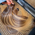 Highlight 4/27 Blonde Color Straight Human Hair Bundles 100% Unprocessed Virgin Hair Weave 3 Bundles Hair Extensions  For Women