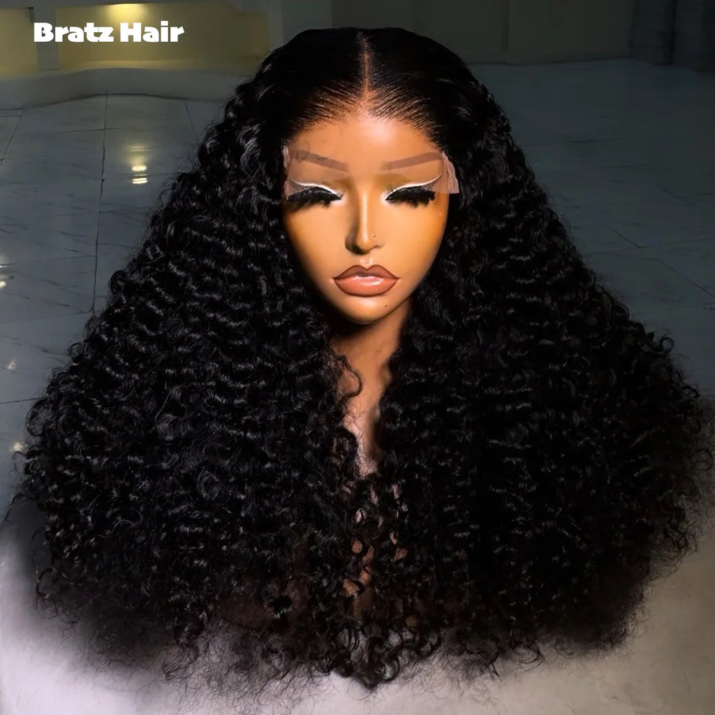 Super Double Drawn Pixie Curls 20” 5by5 Lace Glueless Wig 100% Human Hair Natural Black 13x4 HD Lace Front Burmese Curly Wigs