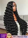 100% Human Hair Brazilian Deep Wave 300% Density 40 Inch Wigs Loose Water Wave Lace Front Wig 4x4 13x6 HD Lace Human Hair Wig