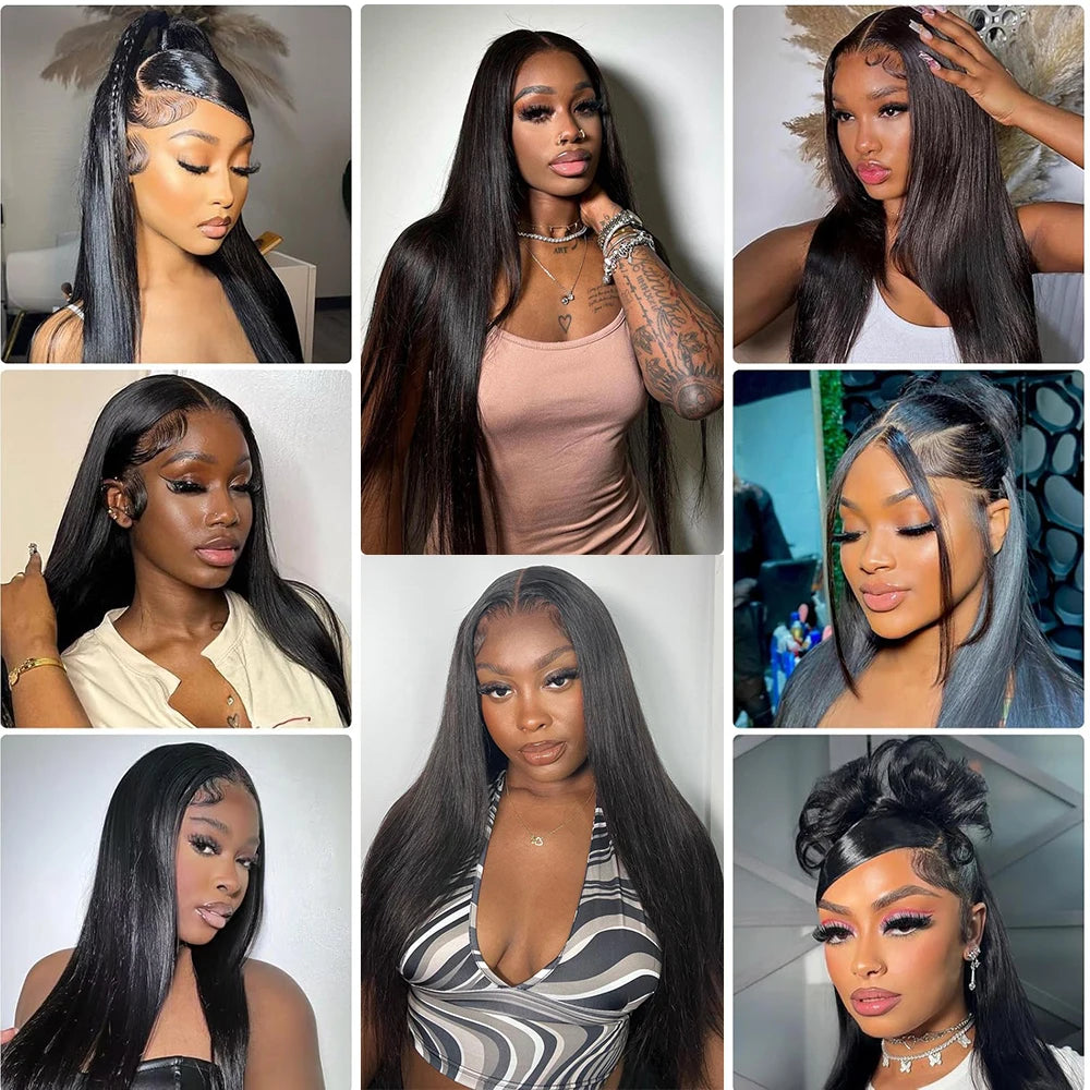 30 34 Inch Straight Human Hair Wigs 13x4 13x6 Transparent Lace Frontal Wigs For Women Bone Straight Lace Front Human Hair Wigs