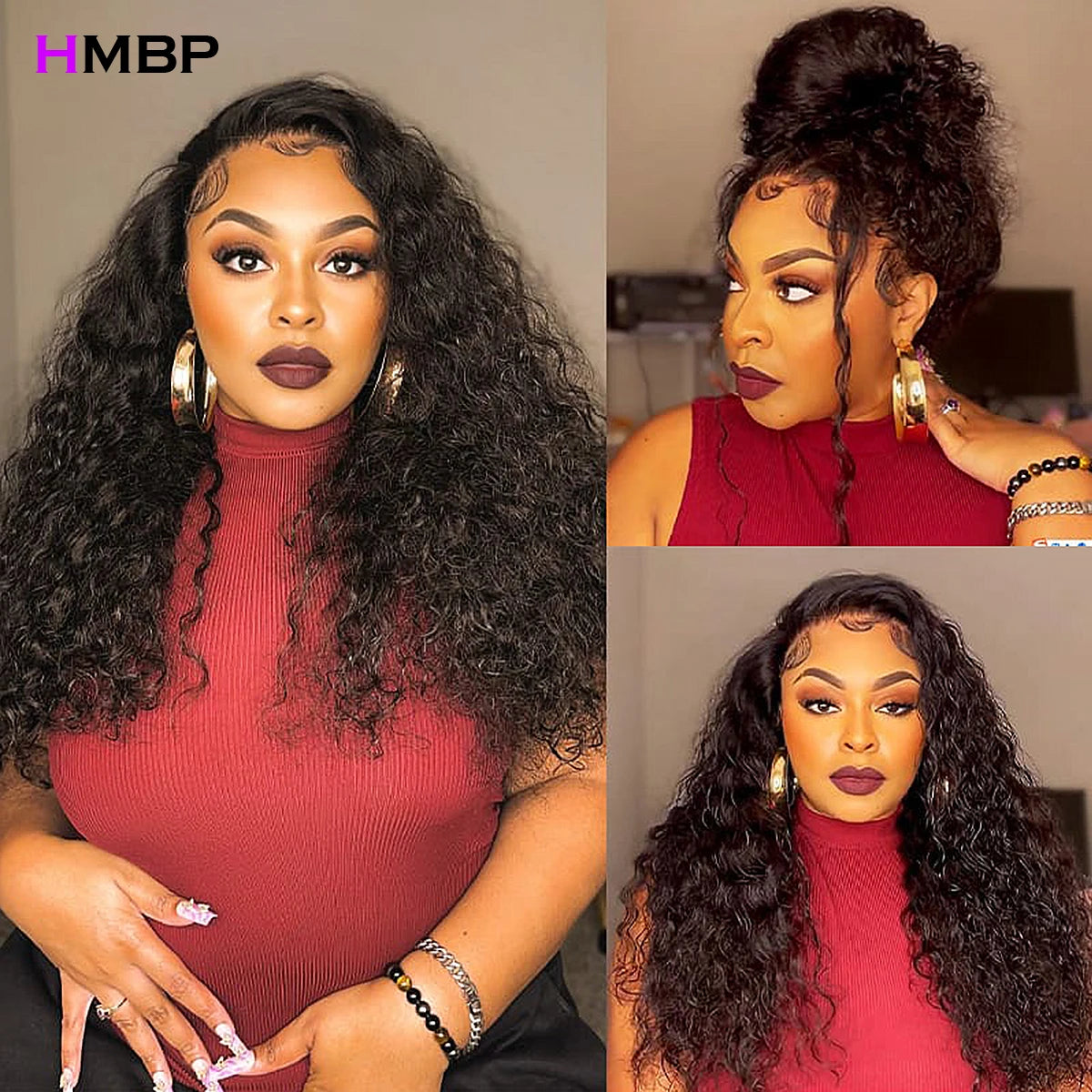 450 Density Invisible Drawstring Cap 360 Full Lace Frontal Wigs Glueless Human Hair Wigs 40in Kinky Curly Brazilian Virgin Hai