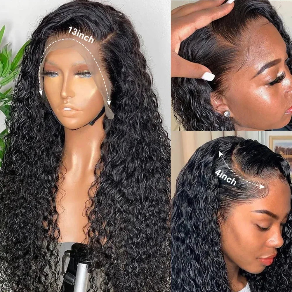 13x4 Lace Frontal Human Hair Wig Wave Wave Lace Frontal Wig 200 Density 13x6 Hd Lace Deep Water Wave Curly Lace Frontal Wigs