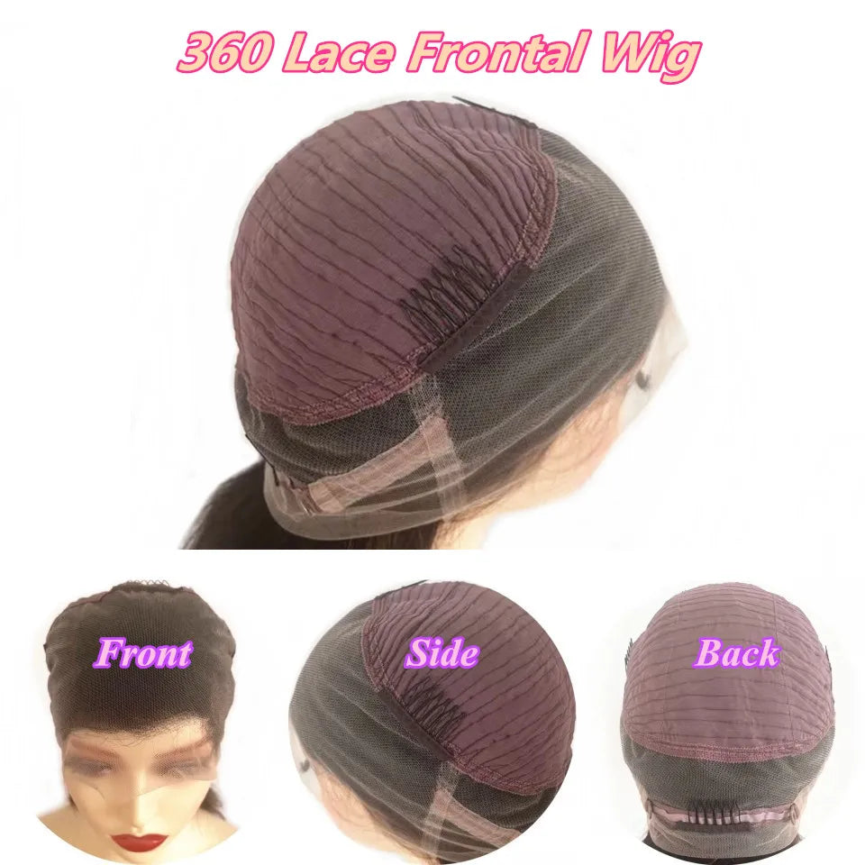 Highlight Kinky Straight Light Italian Yaki 13x6 Front Human Hair Wig Preplucked 180% Light Yaki Silk Top Human Hair Wigs