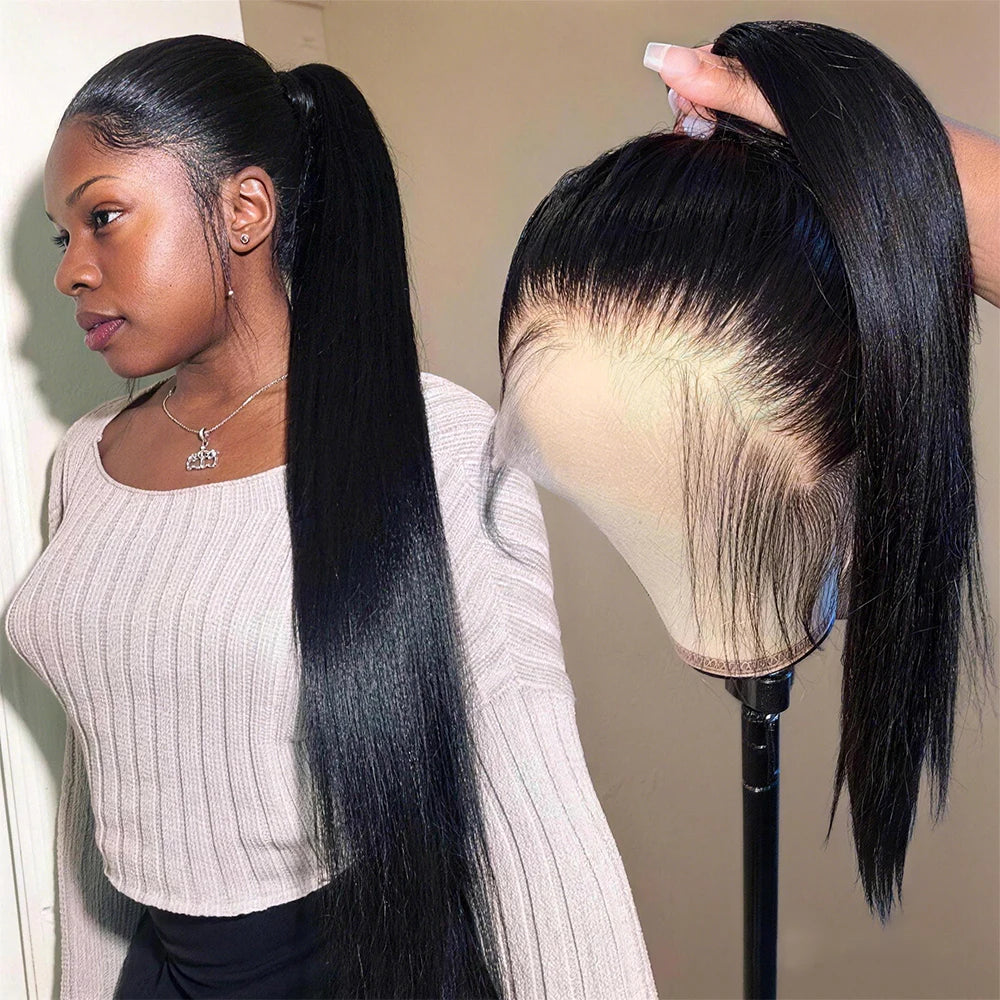 Straight Hiar 360 Full Lace Wig Human Hair 180% Density Pre Plucked Long 360 Lace Frontal Wigs Brazilian Hair 30 Inch