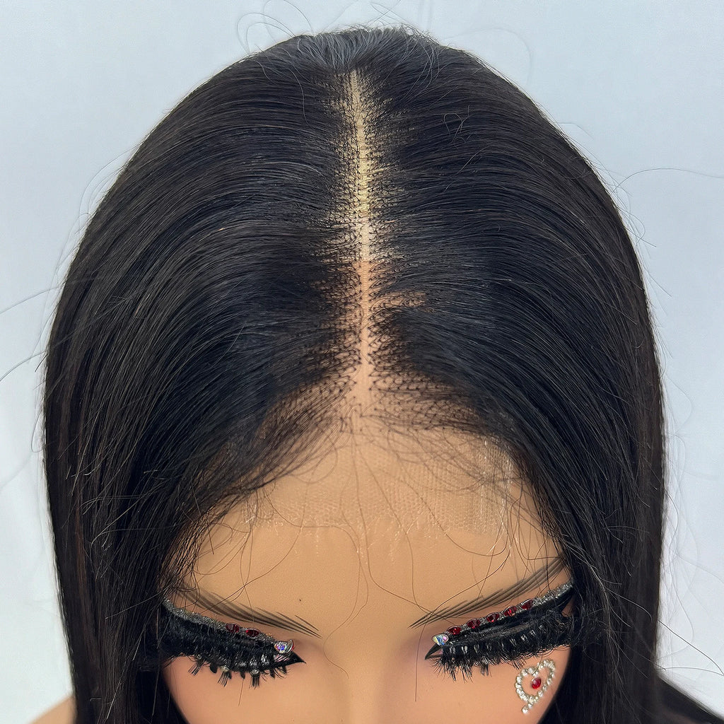 2x6 HD Lace Closure Wig 16A Double Drawn Raw Vietnamese Human Hair Wig 1BT4 Color Bone Straight Human Hair Wig for Black Women