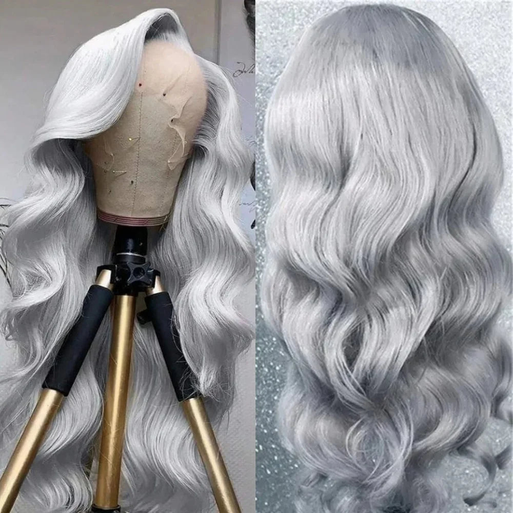 Purple Wig Long Natural Curly Wavy Wig for Women Synthetic Free Part Loose Deep Wave 13X4 Colored Wigs for Daily Party Cosplay