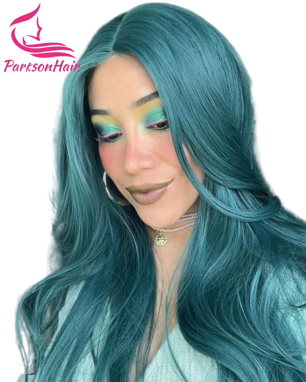 Turquoise Body Wave 13x4 13x6 Lace Frontal Human Hair Wigs Brazilian Pre Plucked 613 Colored Blue Green Cosplay Human Hair Wigs