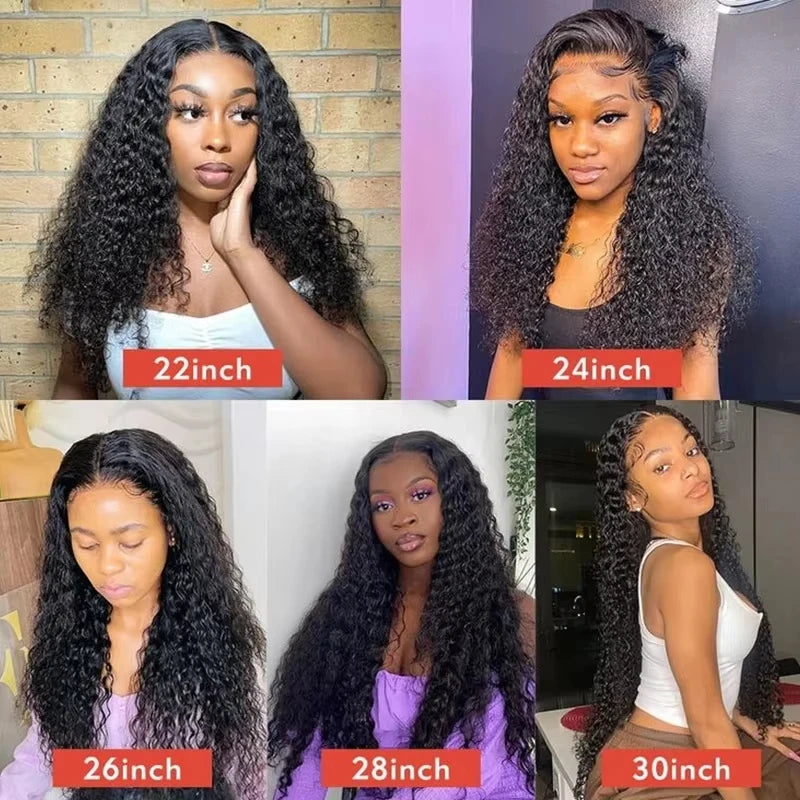 13x4 Lace Wigs 13x6 Lace Wigs Deep Wave Human Hair Wigs 20-36 Inch Transparent Lace Frontal Lace 200 Density For Women