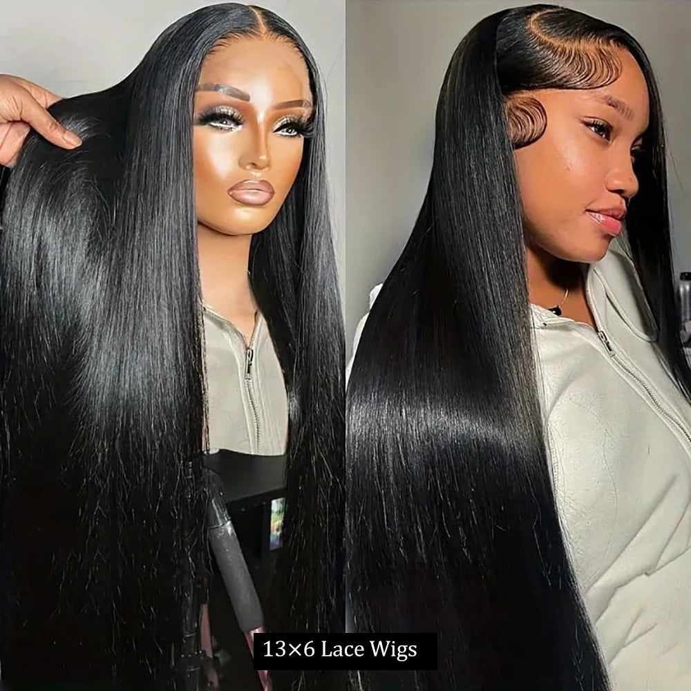 30 34 Inch Straight Human Hair Wigs 13x4 13x6 Transparent Lace Frontal Wigs For Women Bone Straight Lace Front Human Hair Wigs