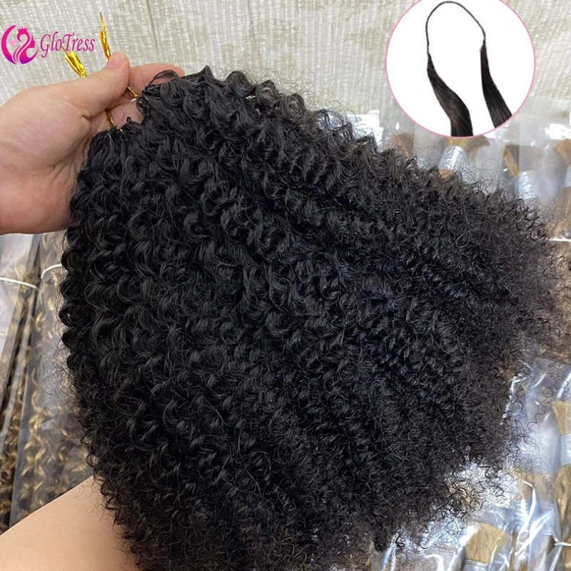 High Grade Human Hair Invisible Knotless Crochet Braiding Hair Extension for Women 14-24inch Afro Kinky Curly 4c 100g Soft Silky