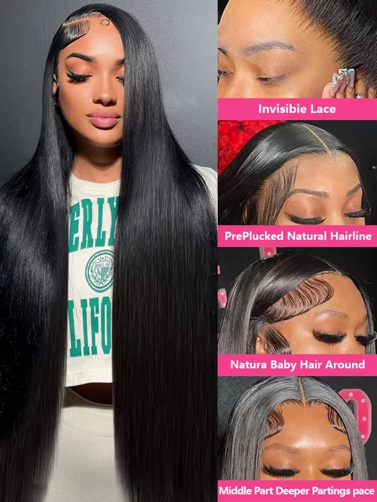 100% Human Hair Vietanamese Bone Straight Wigs 300 Density 13x6 Hd Lace Front Human Hair Wigs Glueless Wigs Human Hair No Glue