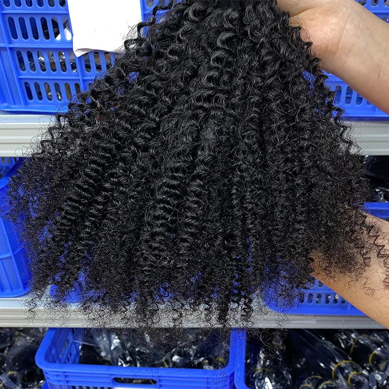 High Grade Human Hair Invisible Knotless Crochet Braiding Hair Extension for Women 14-24inch Afro Kinky Curly 4c 100g Soft Silky