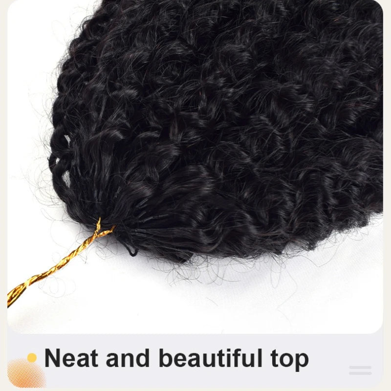 High Grade Human Hair Invisible Knotless Crochet Braiding Hair Extension for Women 14-24inch Afro Kinky Curly 4c 100g Soft Silky