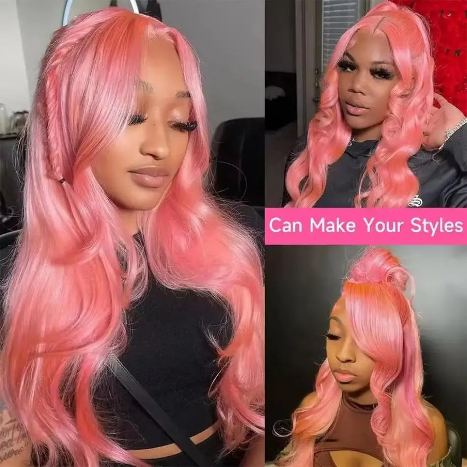 Loose Body Wave Light Pink Lace Front Wig Human Hair 13X6 Hd Lace Frontal 613 Colored Wig 13X4 Brazilian Pre Plucked Wig 36 Inch